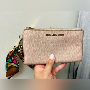 Blush pink MK wristlet